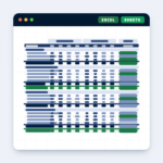 graphic representation of the budget vs actual variance tracker product on Merchant Sheets.