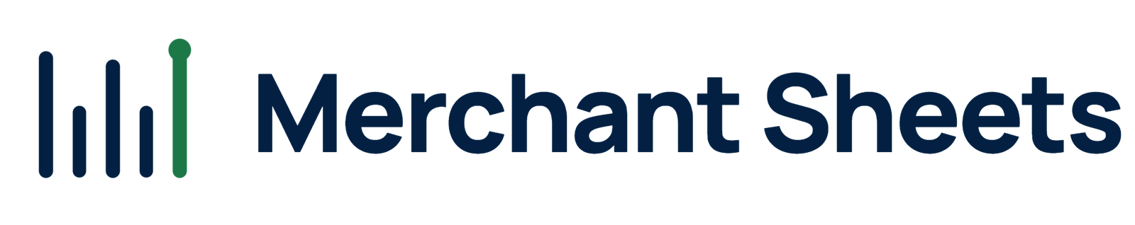 New Merchant Sheets logo with dark text