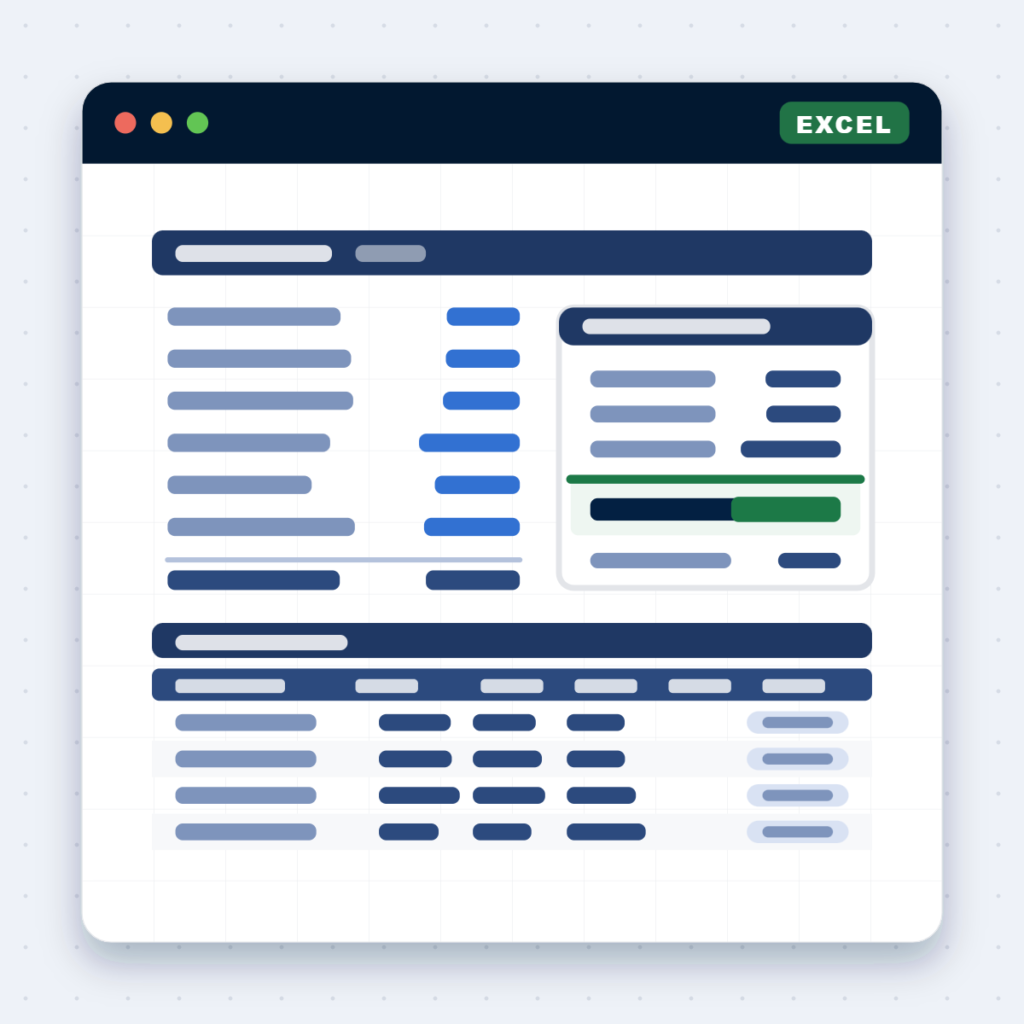 graphic representation of the landed cost calculator template from merchant sheets