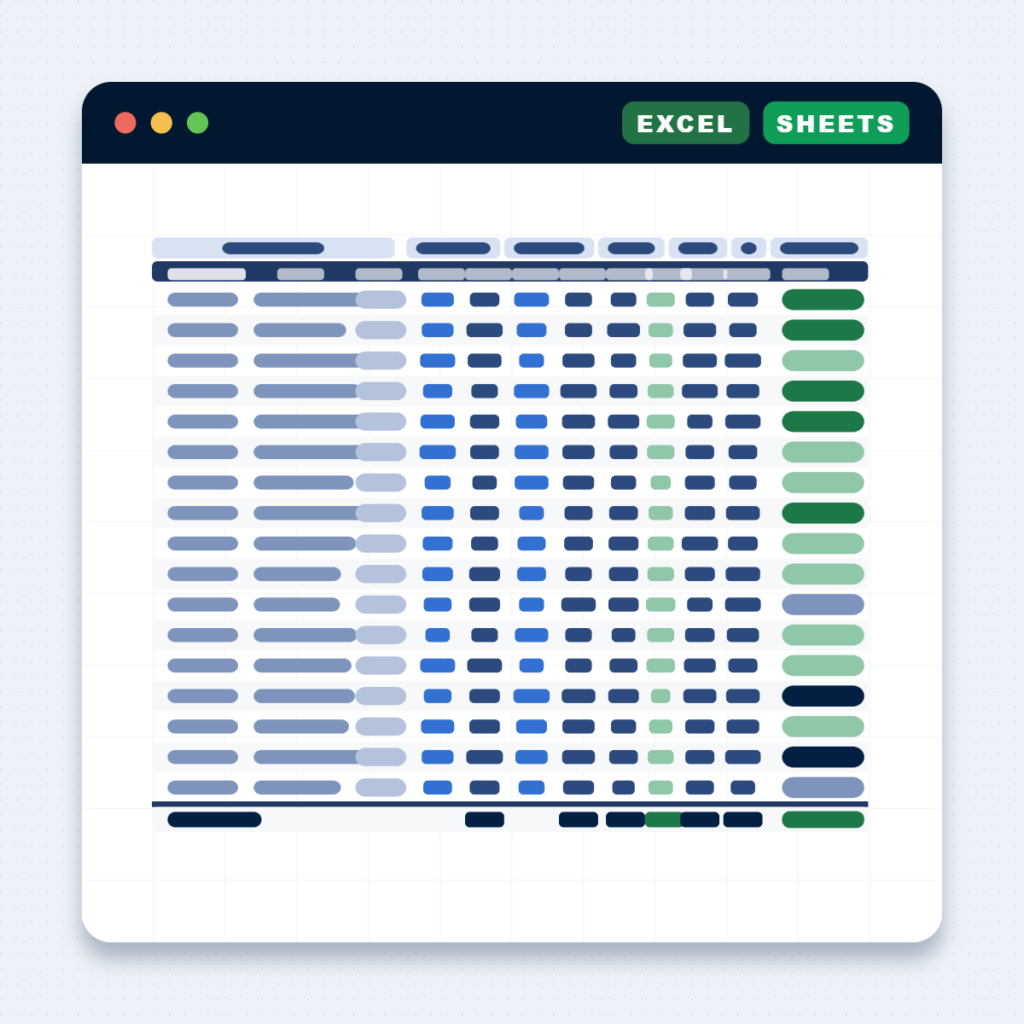 graphic representation of hte pnl by sku merchant sheets template