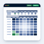 graphic representation of the scenario planner with sensitivity tables template from Merchant Sheets.