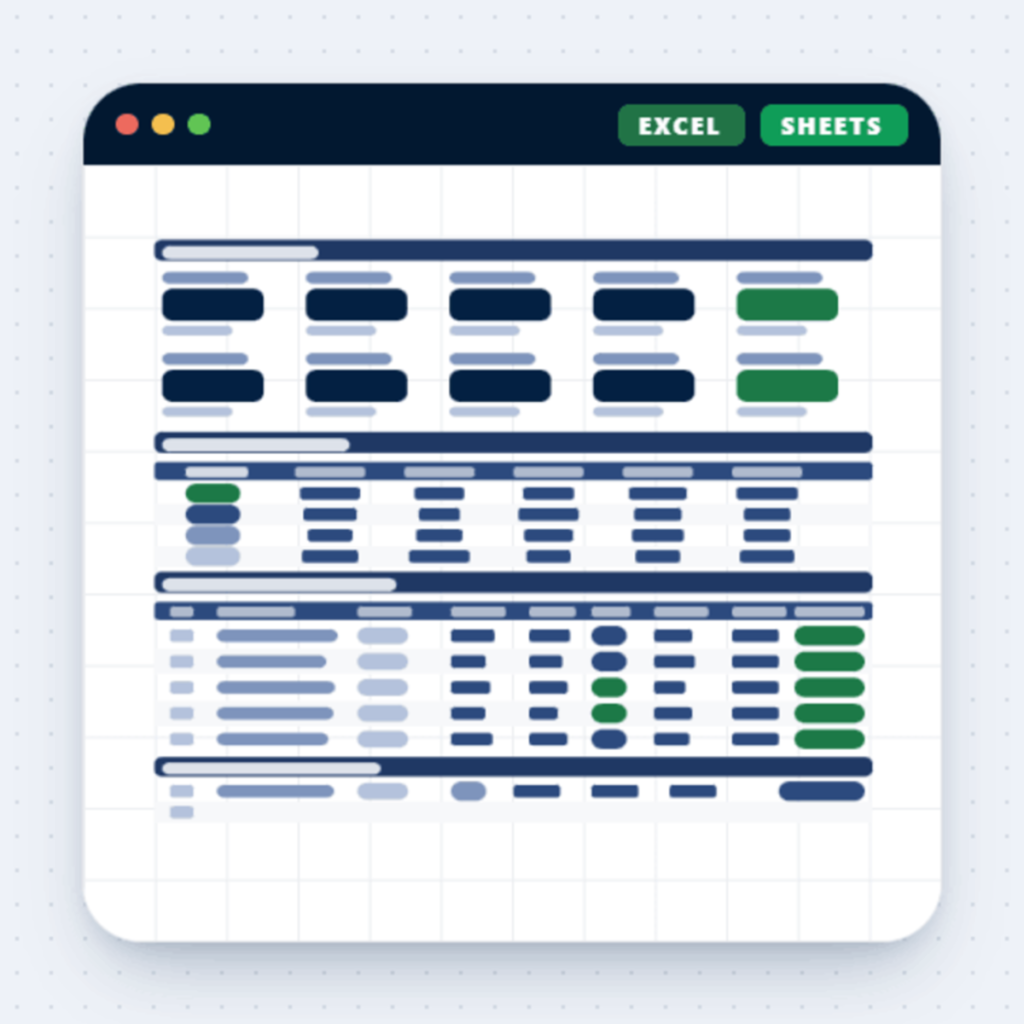 graphic representation of the Merchant Sheets vendor supplier scorecard template